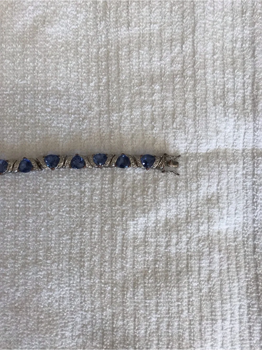 Sparkling Blue crystal bracelet in silver  - Women's Accessory